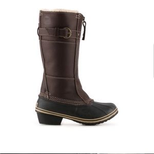 Sorel Winter Fancy Womens Tall Snow Boot Grizzly Bear Waterproof Leather 6.5